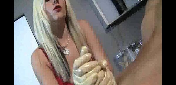  latex nurse gives a handy j